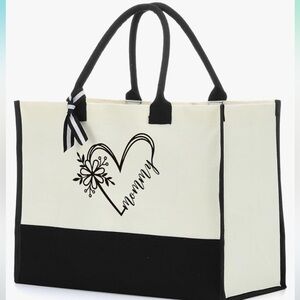 NWT Mommy Canvas Tote Bag. Measurements in pictures